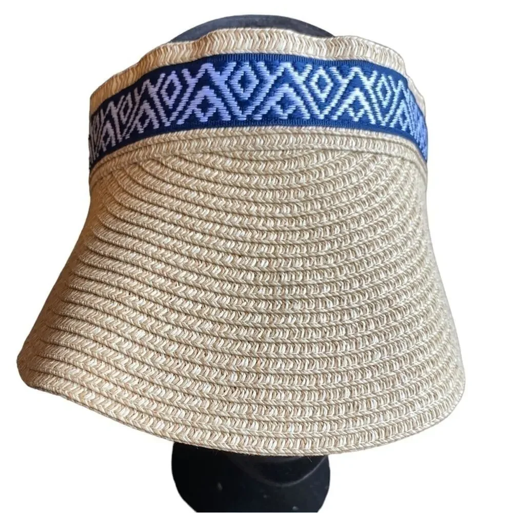 Seagrass Straw Ribbon Visor Women's O/S - NWT
